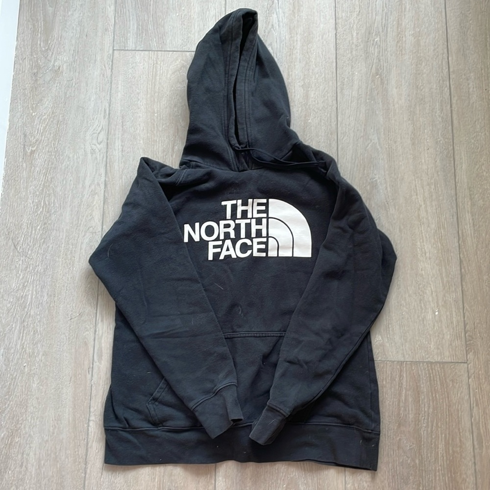 Black The North Face Hoodie - Large White Logo